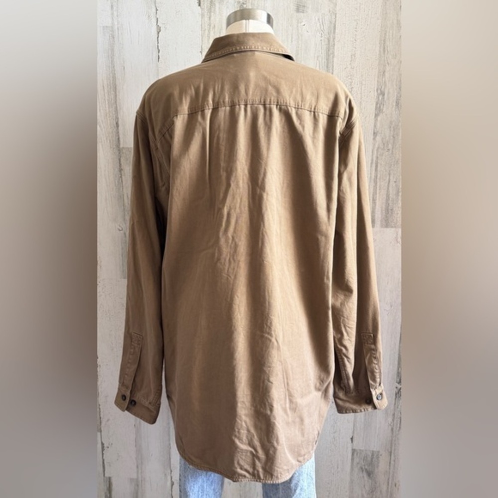 L.L. Bean Men's Casual Button-Down Shirt in Khaki Brown Size LT—fits like XL/XXL - Picture 5 of 8